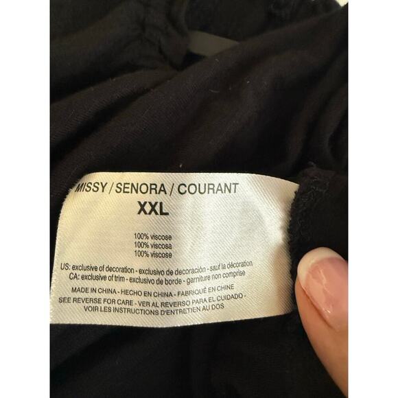 Vintage America Blues Black Boho Embroidered Top Size XXL - Picture 6 of 9